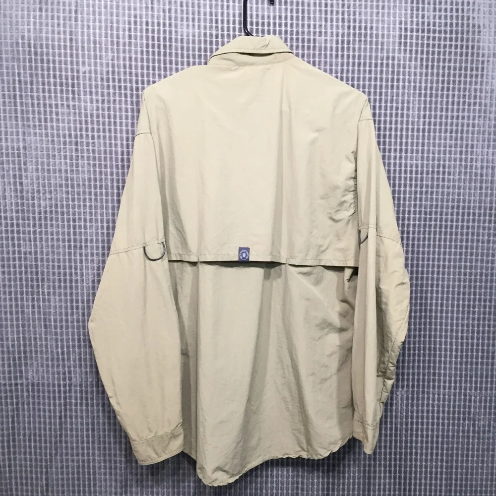 Little Donkey Andy Mens Power Dry Fishing Shirt Tan Khaki Vented Hiking Large
